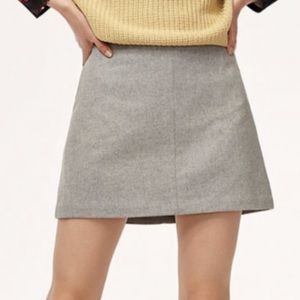 Aritzia Wilfred Gray Wool Mini Skirt